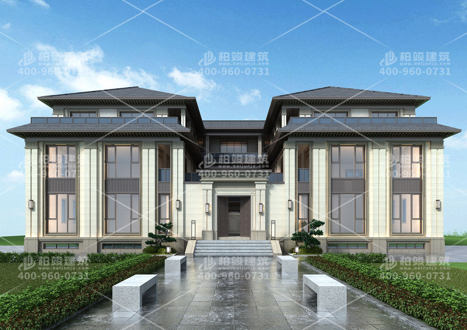 農(nóng)村小別墅設(shè)計(jì)圖紙，中式三層自建房。　