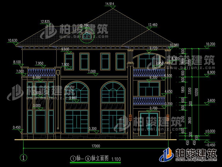 2019新農(nóng)村歐式別墅設(shè)計(jì)圖，三層自建房大氣漂亮別墅BZ368-簡(jiǎn)歐風(fēng)格