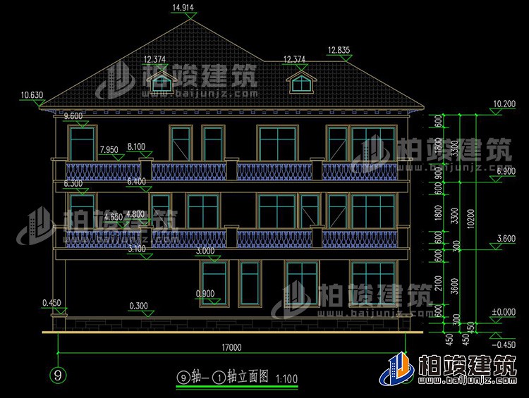 2019新農(nóng)村歐式別墅設(shè)計(jì)圖，三層自建房大氣漂亮別墅BZ368-簡(jiǎn)歐風(fēng)格