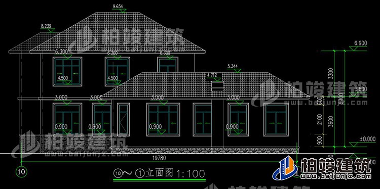 二層簡(jiǎn)歐農(nóng)村別墅帶雙車(chē)庫(kù)施工效果圖紙全套 造價(jià)30萬(wàn)BZ263-簡(jiǎn)歐風(fēng)格