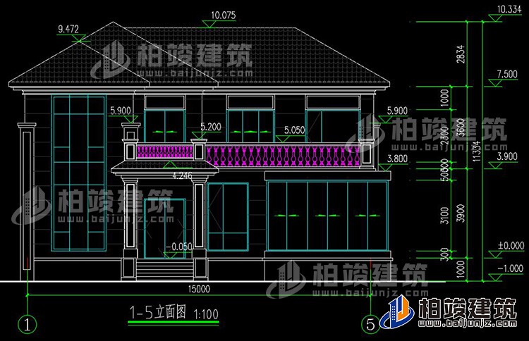 農(nóng)村25萬別墅款式二層自建房設(shè)計圖，外觀簡約大氣BZ2513-簡歐風(fēng)格