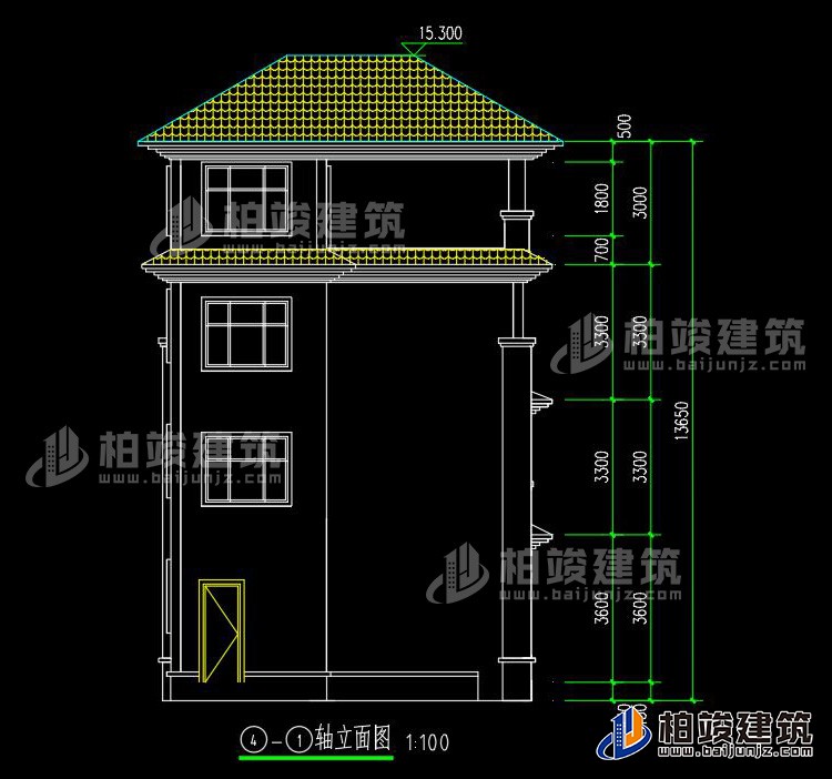 四層別墅圖紙設(shè)計圖 有地下室 造價40萬BZ416-簡歐風(fēng)格